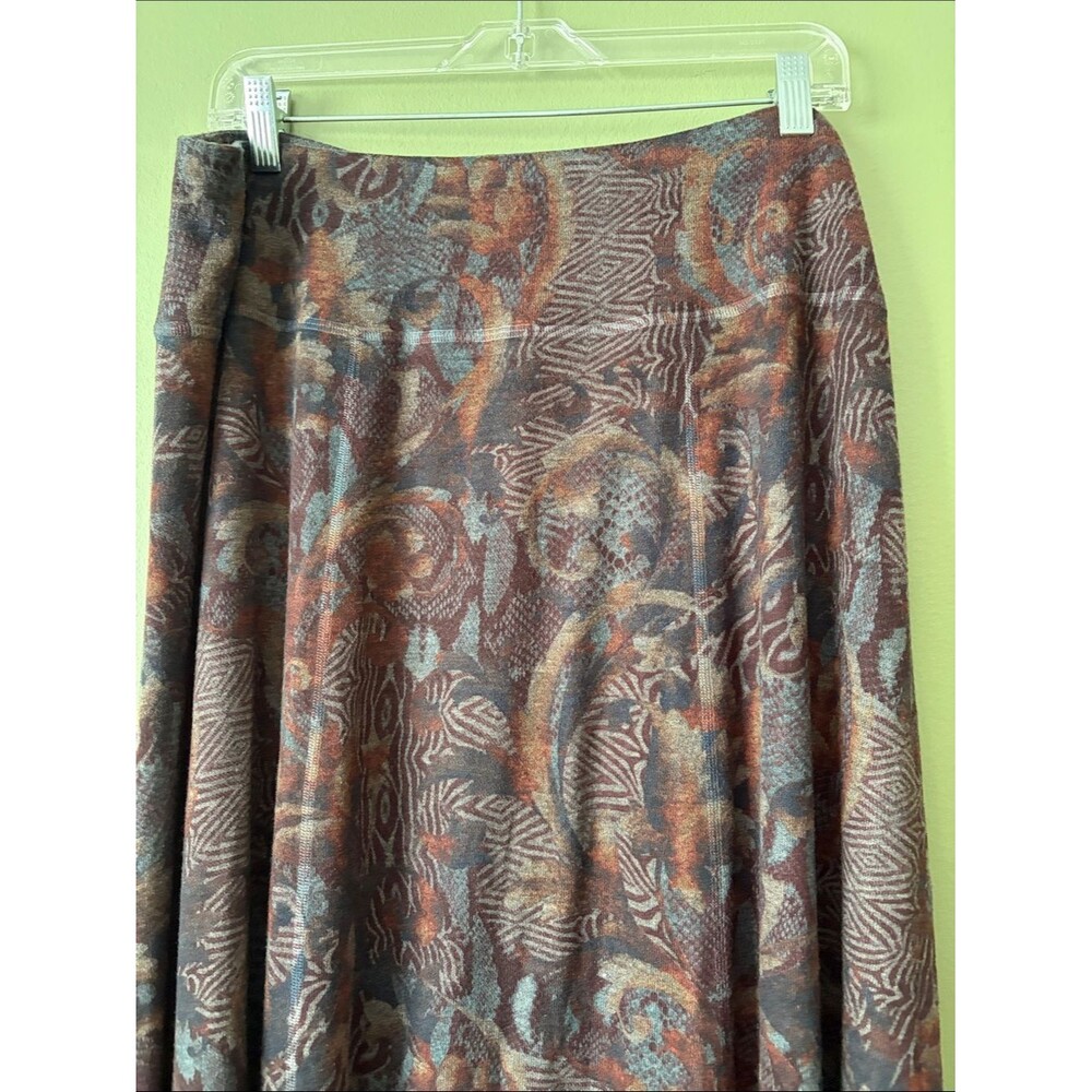Soft Surroundings Boho Western Floral Black Brown Pull On Maxi Skirt Sz XL - Picture 2 of 6